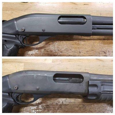 Remington 870 before and after. Brought in by one of our LEO customers after getting caught out in a rainstorm while performi...