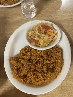 Jollof Rice and Cabbage