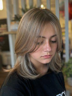 Partial highlight and haircut