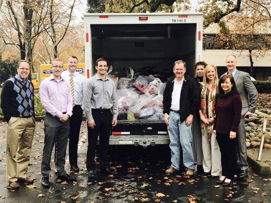 GBB filled up a truck with Christmas gifts for the Salvation Army.