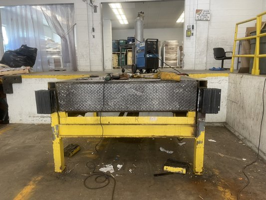 After Shipping/Receiving dock repair of bumpers