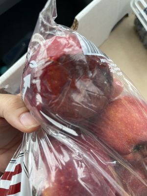 Rotting apples and moldy produce