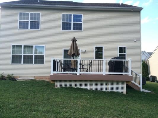 After the composite deck was completed on the rear of the home in Dover, PA