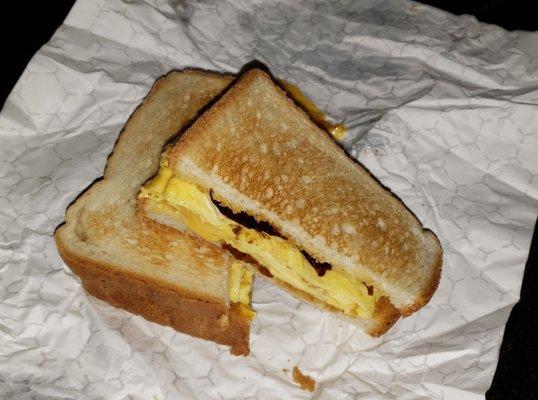 Bacon, egg, and cheese on white toast