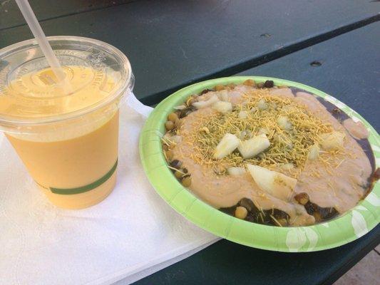 Masala Puri with a probiotic mango lassi