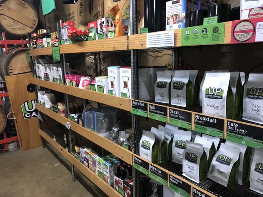 Great selection of coffee and coffee-making supplies.