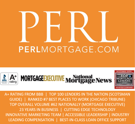 Some of PERL Mortgage's many accreditations