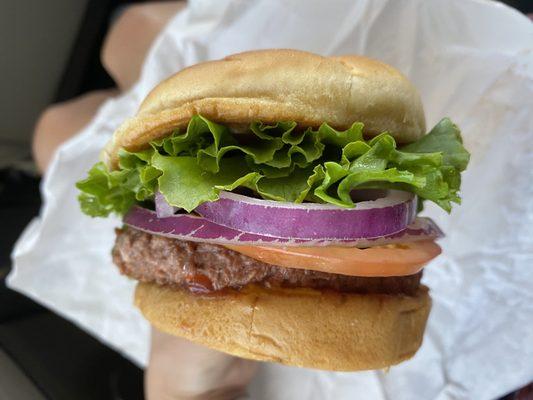 A classic Red Line Burger at Red Line Burgers