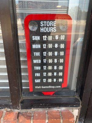 Store hours