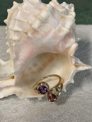 A ring that Cliff's made using sapphires that we found at Gem Mountain in PBurg