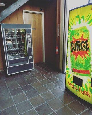 Vending machines in the front entrance lobby for our tenants to get their drink and munch on!