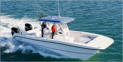 New Twin Vee 26 twin engine power catamaran offers the smoothest ride on the Bay.