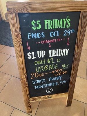 $5 Fridays ends this Friday -_-