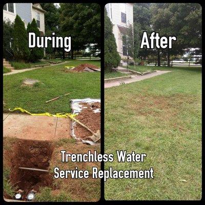 Main Water Service Replacement - Taken 3 hours apart