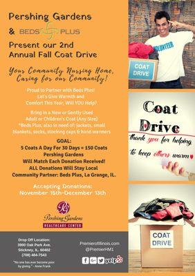 Proud to Partner with Beds Plus this year for our 2nd annual Fall Coat Drive! Let's Give Warmth and Comfort This Year, Will YOU Help?