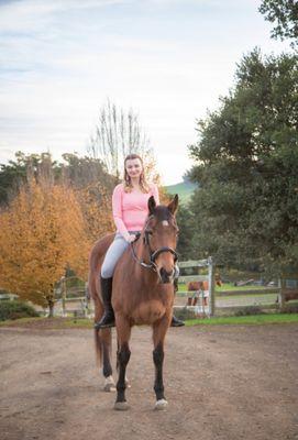 Amy Savage with her QH mare.