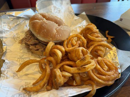 Roast beef sandwich and curly fries. Can't go wrong. Ever.