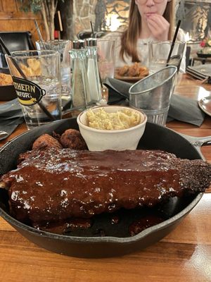 Bbq Ribs with hush puppies