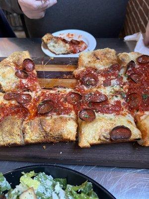 Detroit style pizza