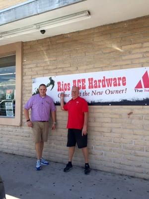 New owners Michael and his Dad Mike at  Ace Hardware.
 Come meet the friendly and helpful folks at ACE.