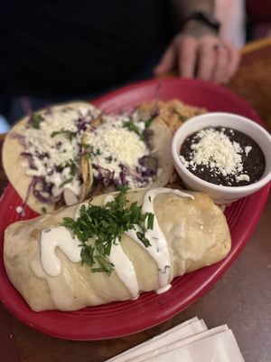 Shrimp burrito and fish tacos!! So good!!