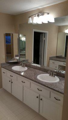 Bathroom counter install