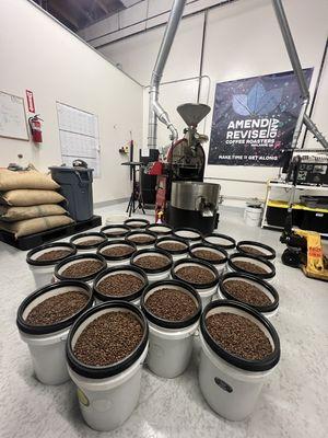 Coffee roasting production