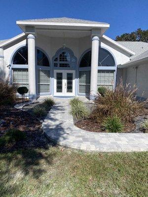 Driveway and sidewalk pavers project completed by Ocala Pavers.  Great job, exceeded my expectations