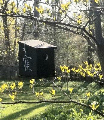 No. 9, used a shower curtain hooks to hang the bird house.