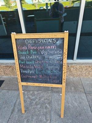 Specials menu