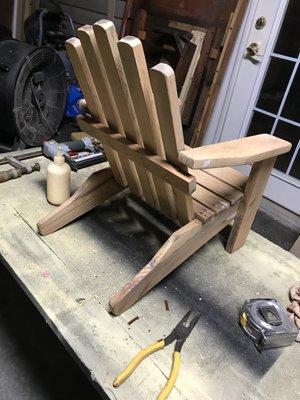 Refinish small toy arm chair (sanding process)