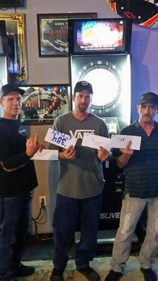 PCDL Dart League Trios Division Champions! Mark L. Kevin G.& Glenn. $$$