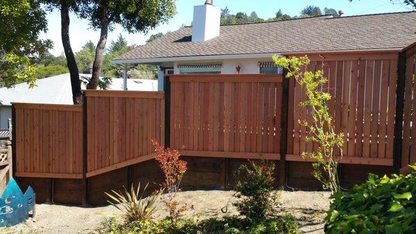 Stepped fence in San Rafael