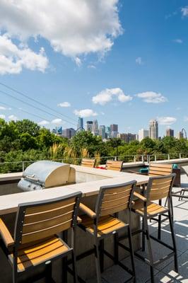 Grills on the pool deck