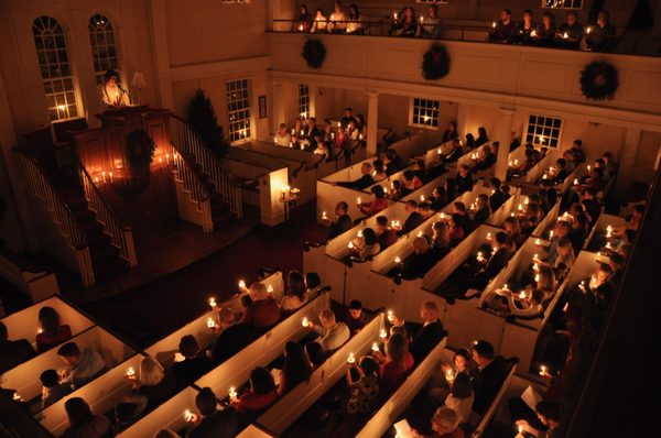 Our candlelight service on Christmas Eve is a Cohasset tradition.