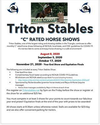 Triton Stables "C" rated horse show! Featuring Rejuv-A-Horse!