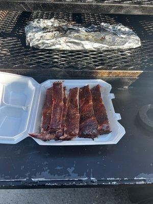 Smoked half rack ribs