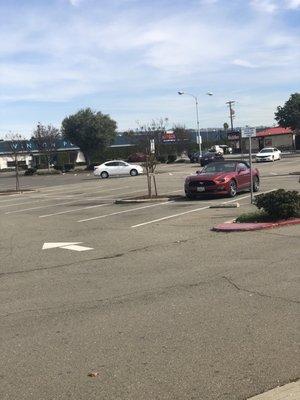 Large, empty parking lot