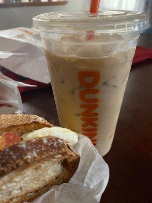 Ice coffee & sourdough sandwich