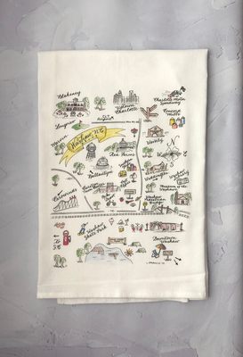 Handtowel Map from a local artist.