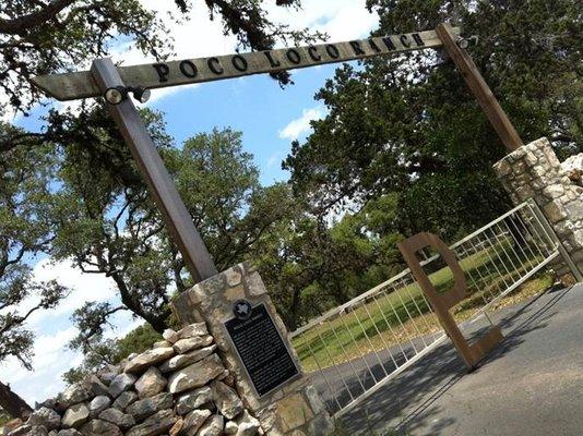 Front Gate of the Poco Loco Ranch in Boerne, Texas!