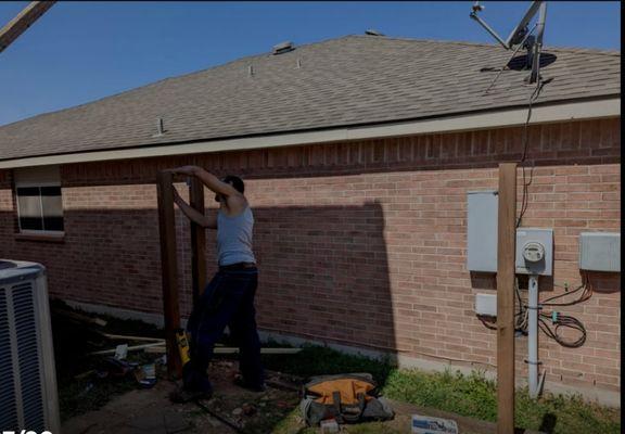 The owner, replacing a fence