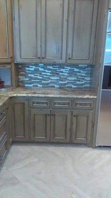 We did the tile back splash