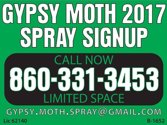 Gypsymoth spray sign up poster