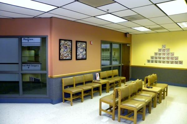 Waiting rooms for sick and well are separated. You won't have a sick toddler at your feet while checking in for a well baby appt