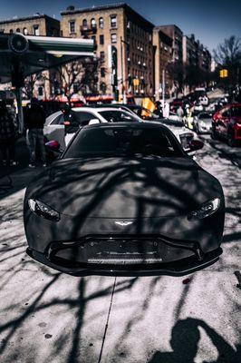 Black Suede Aston Martin Vantage. 
First In The World