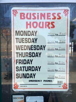 The correct time slots for business