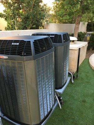 2 of 5 Trane 18 SEER A/C and FAUs in Pelican Hill.