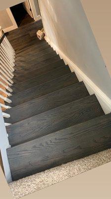 Steps wood floor