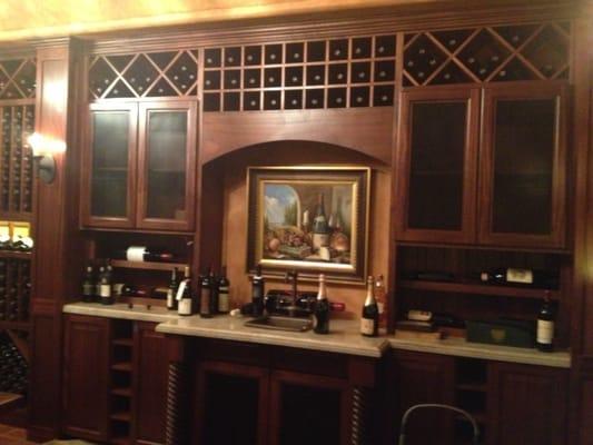 Wine room with sink